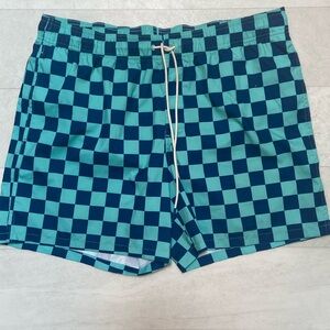 Men’s checkerboard swim trunks